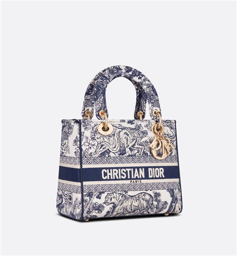 sac lady dior toile|Small Lady D.